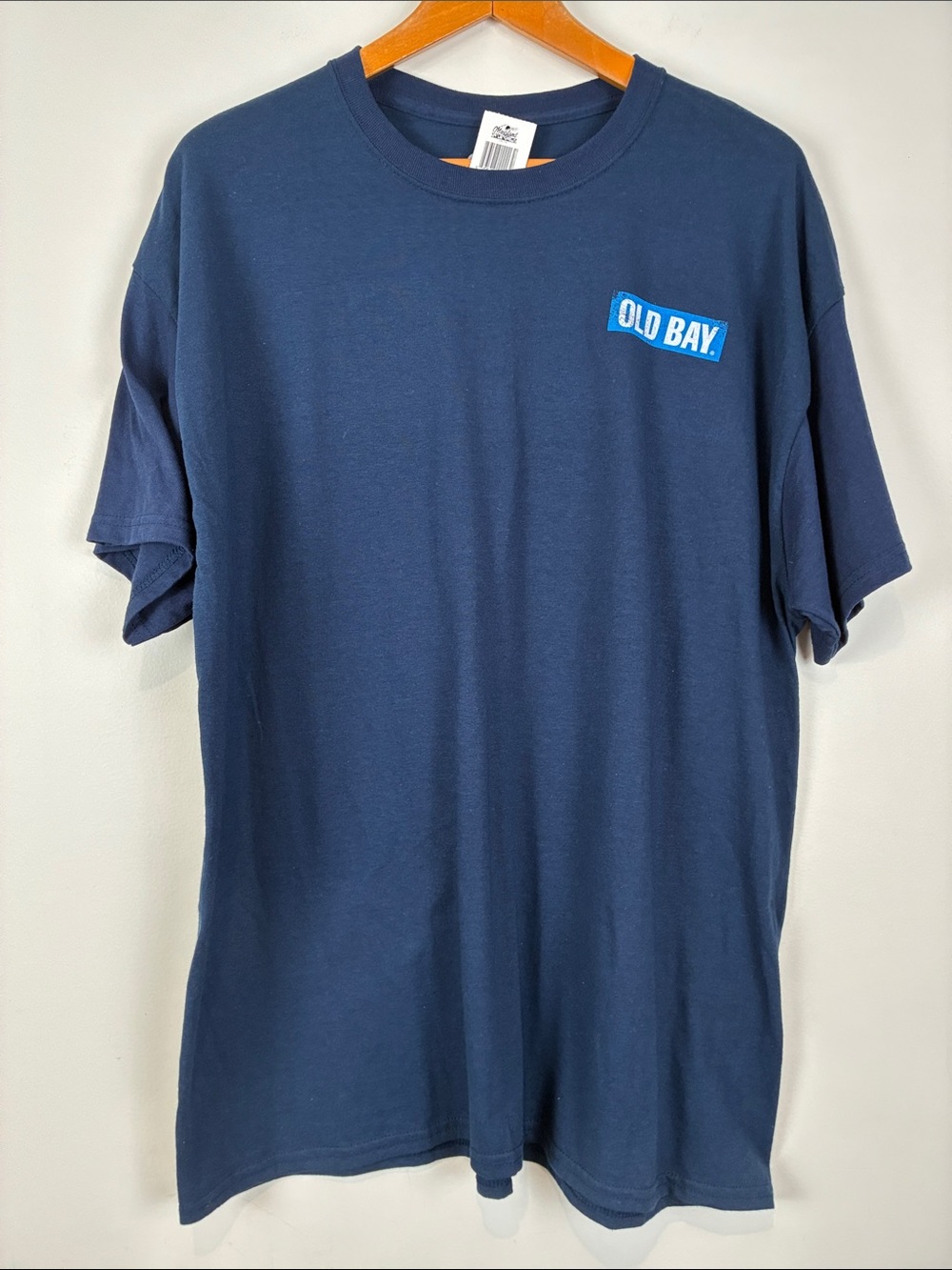 NWT Men's XL Old Bay Navy Logo Crewneck T-Shirt Funny Aging Maryland Crabs